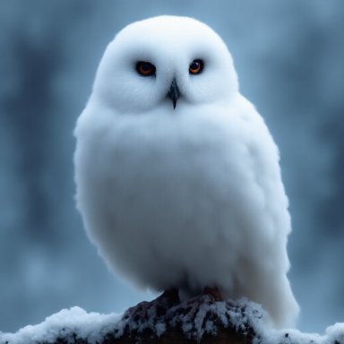 OrbitQuant W2A4 (Ours): A snowy owl perched on a branch, intricate feathers, winter atmosphere, ultra detailed nature photography