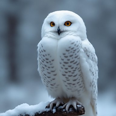 OrbitQuant W3A3 (Ours): A snowy owl perched on a branch, intricate feathers, winter atmosphere, ultra detailed nature photography