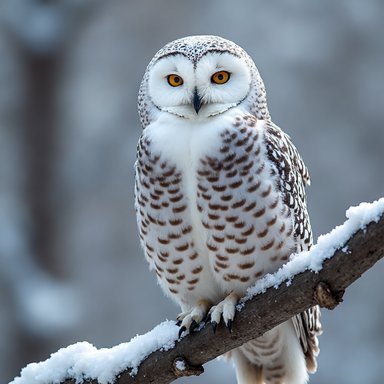 QuaRot W4A4: A snowy owl perched on a branch, intricate feathers, winter atmosphere, ultra detailed nature photography