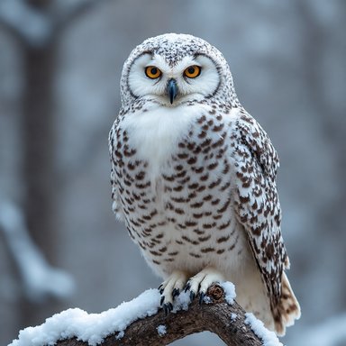 ViDiT-Q W4A4: A snowy owl perched on a branch, intricate feathers, winter atmosphere, ultra detailed nature photography